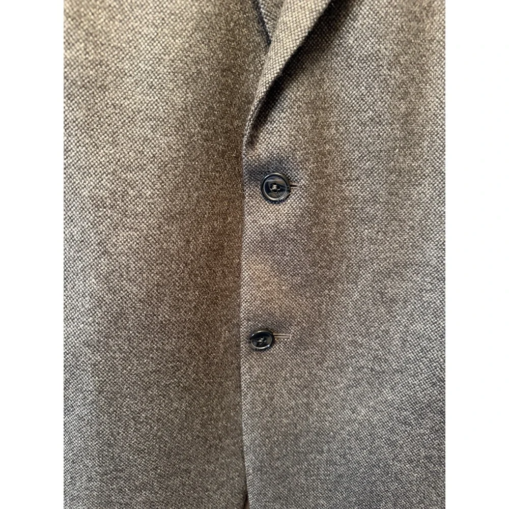 Black Saks Fifth Avenue 100% Cashmere Blazer Sport Coat Size 46L Gray Tweed Mint